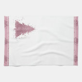 Elegante kerstboom | Dusty Mauve Pink Splatter Theedoek (Horizontaal)