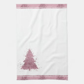 Elegante kerstboom | Dusty Mauve Pink Splatter Theedoek (Verticaal)