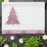 Elegante kerstboom | Dusty Mauve Pink Splatter Theedoek<br><div class="desc">Dit is het seizoen om te vermaken en te feesten! Flirty shimmery stoffige mauve en luxe geperst roos roze palet abstract boomfeestje, hosting en cadeau accessoires collectie. Dit leuke feestelijke ontwerp is voorzien van een grillige fonkelende kerstboom met een frisse verfspatten versterkt met faux metallic glitter. Voor andere kleuren of...</div>