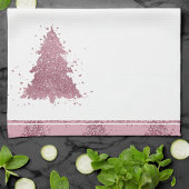 Elegante kerstboom | Dusty Mauve Pink Splatter Theedoek