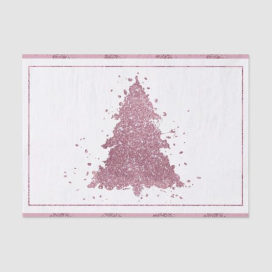 Elegante kerstboom | Dusty Mauve Pink Splatter Tissuepapier (Voorkant)