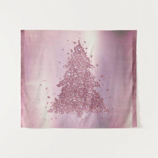 Elegante kerstboom | Dusty Mauve Pink Splatter Wandkleed (Voorkant (horizontaal))