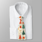 Elegante Kerstboom en Cadeaupatroon Stropdas (Gebonden)