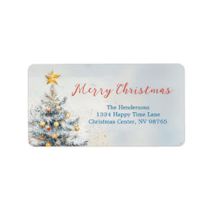 Elegante kerstboom etiket