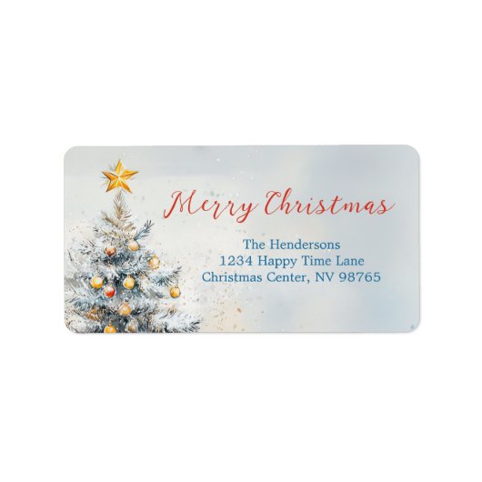 Elegante kerstboom etiket (Voorkant)
