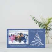 Elegante kerstboom familie kerst foto kaart (Staand voorkant)
