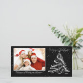 Elegante kerstboom familie kerst foto kaart (Staand voorkant)