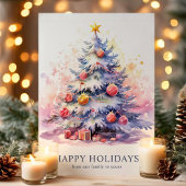 Elegante kerstboom familie vakantie Kaart