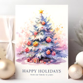 Elegante kerstboom familie vakantie Kaart