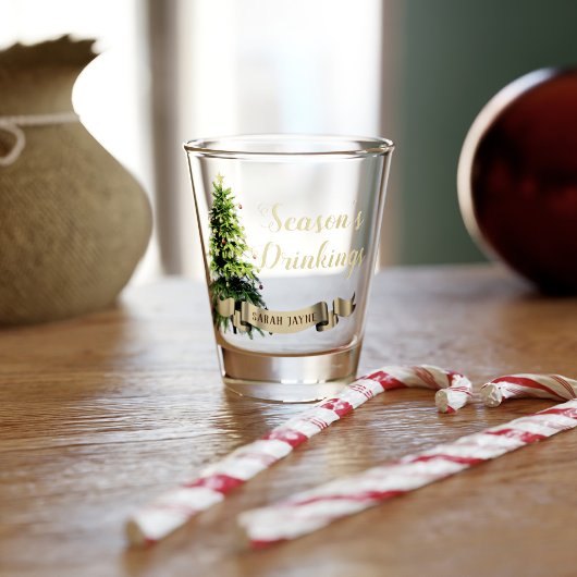 Elegante kerstboom gepersonaliseerd shot glas
