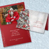 Elegante Kerstboom Gevouwen Foto Kaart