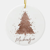 Elegante kerstboom | Glam Roos Gold Custom Keramisch Ornament (Voorkant)