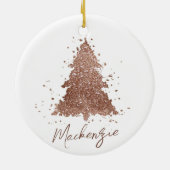 Elegante kerstboom | Glam Roos Gold Custom Keramisch Ornament (Achterkant)