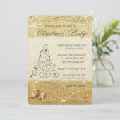 Elegante Kerstboom, Glitterend, Kerstfeest Kaart (Staand voorkant)