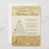 Elegante Kerstboom, Glitterend, Kerstfeest Kaart (Voorkant)