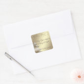 Elegante Kerstboom gouden confetti Vierkante Sticker (Envelop)