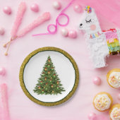 Elegante kerstboom / Gouden glans papieren bord (Feest)