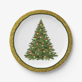 Elegante Kerstboom / Gouden Glitter Papieren Bord