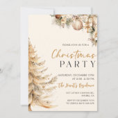 Elegante Kerstboom Gouden Kerstfeest Kaart (Voorkant)