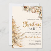 Elegante Kerstboom Gouden Kerstfeest Kaart (Voorkant)