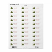 Elegante Kerstboom Gouden Sneeuwvlokken Label (Full Sheet)