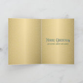 Elegante Kerstboom Groene Gouden Naam Douane Feestdagen Kaart (Binnen)