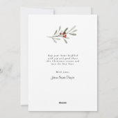 Elegante kerstboom in porseleinen pot feestdagenkaart (Achterkant)