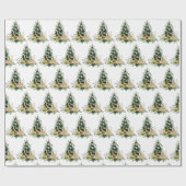 Elegante kerstboom in watercolor cadeaupapier (Vlak)