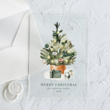 Elegante Kerstboom in Waterverf Holiday