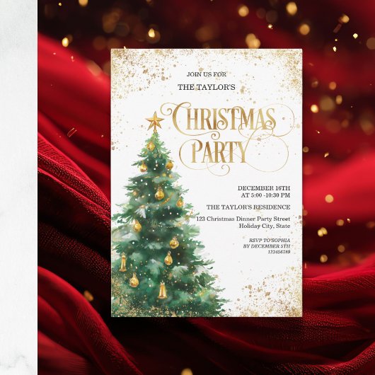 Elegante kerstboom in waterverf kaart
