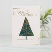Elegante kerstboom Kaart met gouden accenten (Staand voorkant)