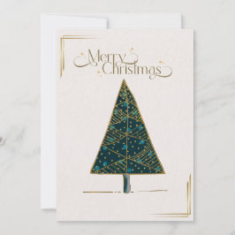 Elegante kerstboom Kaart met gouden accenten