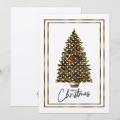 Elegante kerstboom kaart Prettig kerstfeest (Voorkant / Achterkant)