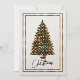 Elegante Kerstboom Kaart Prettig Kerstfeest