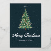 Elegante kerstboom Kaart Vrolijke kerstwens (Voorkant)