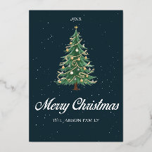 Elegante kerstboom Kaart Vrolijke kerstwens