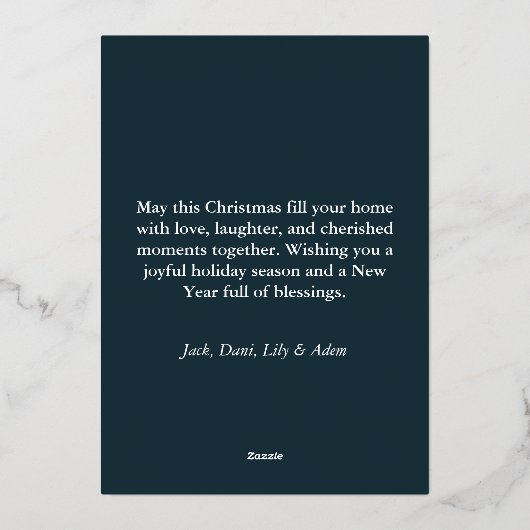 Elegante kerstboom Kaart Vrolijke kerstwens (Achterkant)