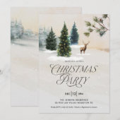 Elegante Kerstboom Kerstfeest Uitnodiging (Voorkant / Achterkant)