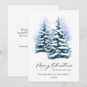 Elegante Kerstboom Kerstmis Zakelijke Groet Feestdagenkaart (Voorkant / Achterkant)