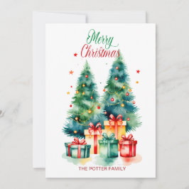 Elegante Kerstboom Kerstvakantie Feestdagenkaart