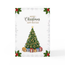 Elegante kerstboom & kerstwensen kaart