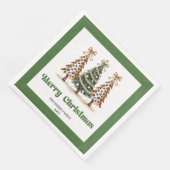 Elegante Kerstboom Luipaardprint Servetten Maatwer (Hoek)
