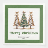 Elegante Kerstboom Luipaardprint Servetten Maatwer (Voorkant)