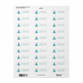 Elegante kerstboom | Luxe Aqua Mint Adres Etiket (Full Sheet)