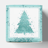 Elegante kerstboom | Luxe Aqua Mint Splatter Bedankdoosjes (Bovenkant)