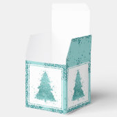 Elegante kerstboom | Luxe Aqua Mint Splatter Bedankdoosjes (Geopend)