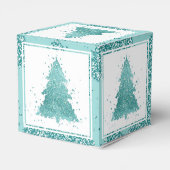 Elegante kerstboom | Luxe Aqua Mint Splatter Bedankdoosjes (Achterkant)