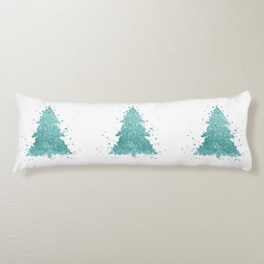 Elegante kerstboom | Luxe Aqua Mint Splatter Lichaamskussen (Voorkant)