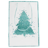 Elegante kerstboom | Luxe Aqua Mint Splatter Medium Cadeauzakje (Voorkant)