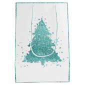 Elegante kerstboom | Luxe Aqua Mint Splatter Medium Cadeauzakje (Achterkant)